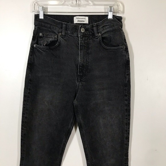 Reformation High Rise Black Erie Wash Women's Size 28 Bootcut Denim Jeans - Picture 3 of 12